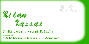 milan kassai business card